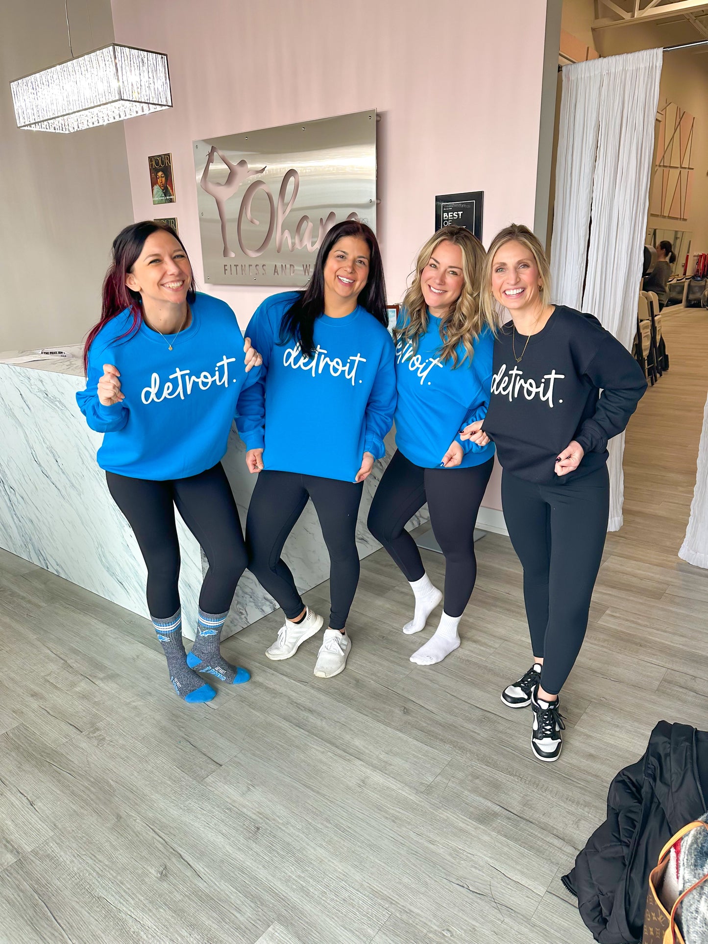 Detroit Script Puff Print - Metallic Blue Puff
