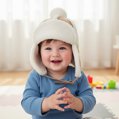 Kids Sherpa Aviator Winter Hat with Ear Flaps | Warm Fleece Pullover