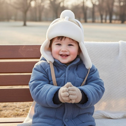 Kids Sherpa Aviator Winter Hat with Ear Flaps | Warm Fleece Pullover