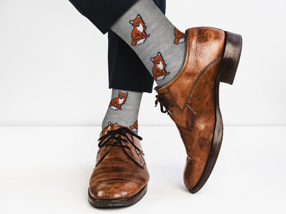 Sitting Fox Animal Socks - Comfy Cotton for Men & Women