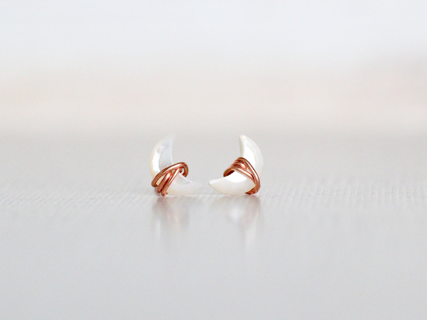 Mini Moonbeam Studs - Mother of Pearl