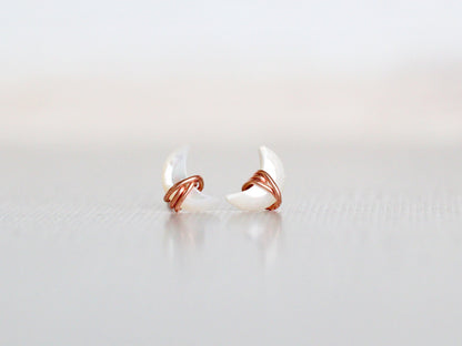 Mini Moonbeam Studs - Mother of Pearl