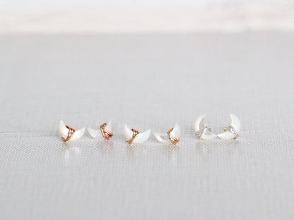 Mini Moonbeam Studs - Mother of Pearl