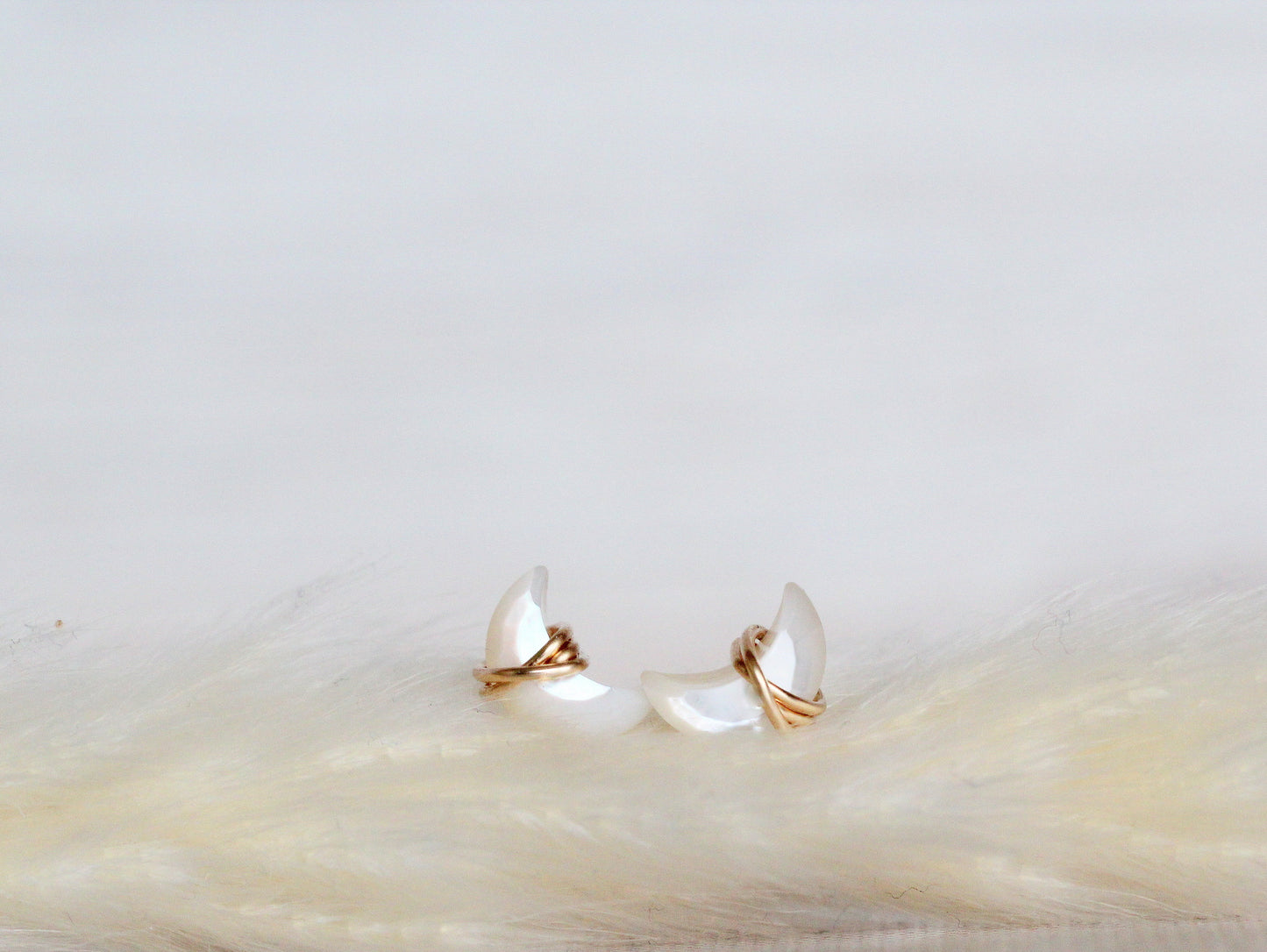 Mini Moonbeam Studs - Mother of Pearl