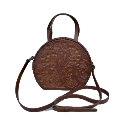 The Dixie| Hand-Tooled Leather Canteen Handbag
