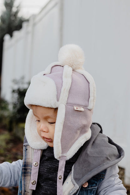 Kids Sherpa Aviator Winter Hat with Ear Flaps | Warm Fleece Pullover