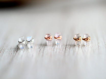 Baguette Studs - Moonstone