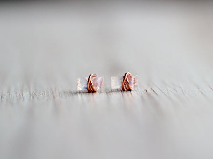Baguette Studs - Moonstone