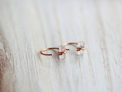 Moonstone Hug Hoops