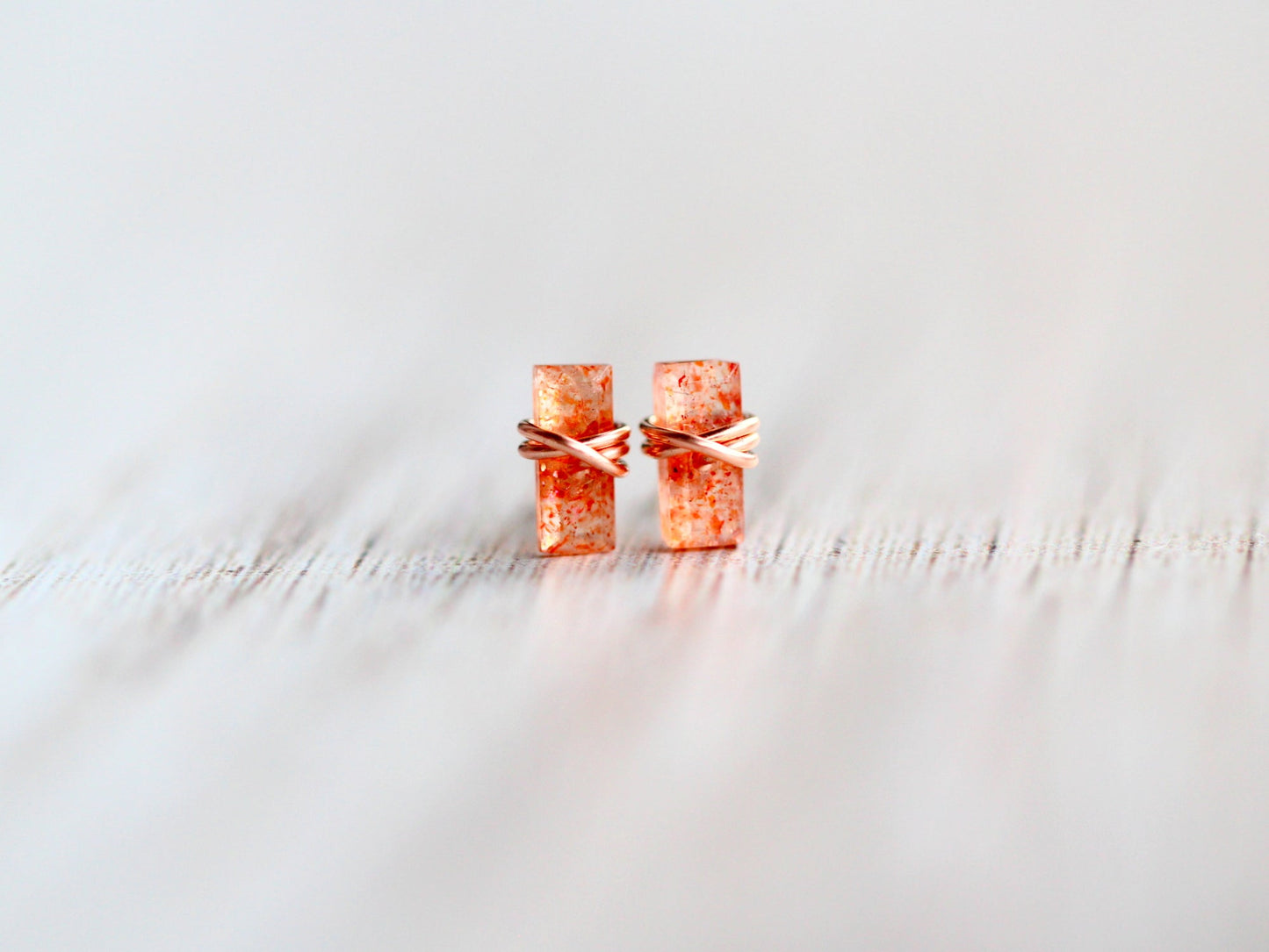 Baguette Studs - Sunstone