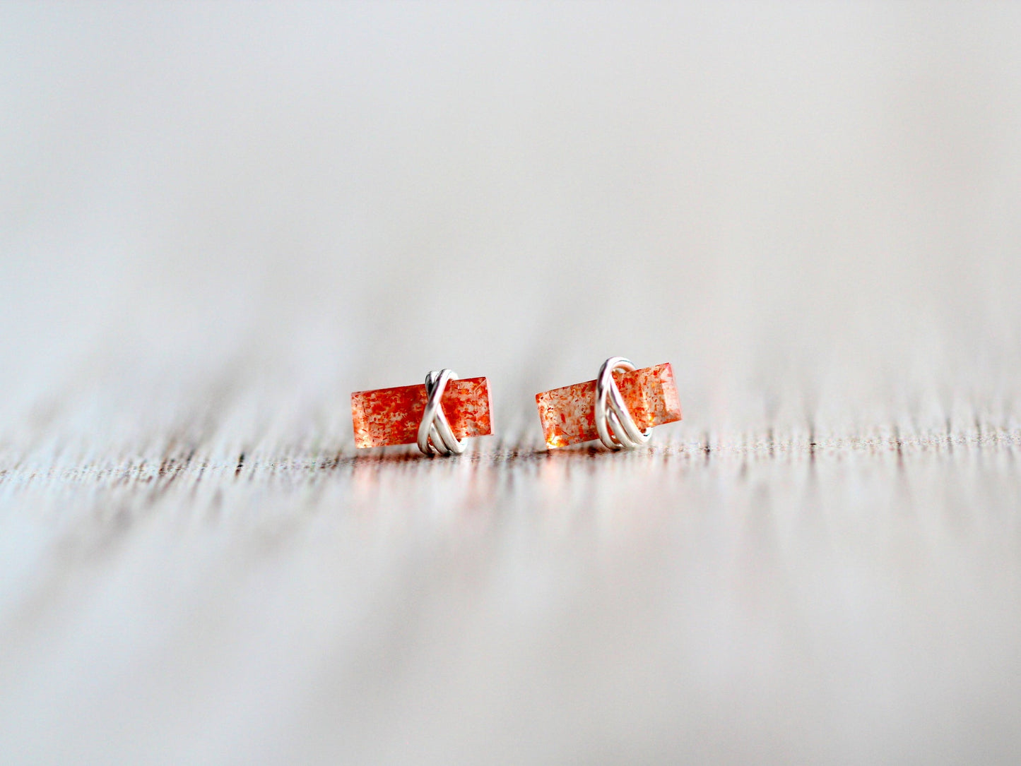 Baguette Studs - Sunstone