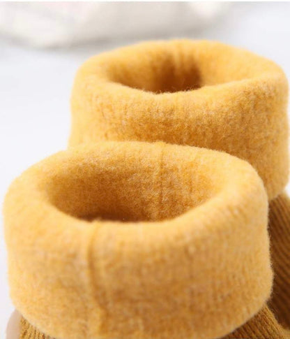 Toddler Sock Shoes with Rubber Soles | Fleece Winter Barefoot Shoes