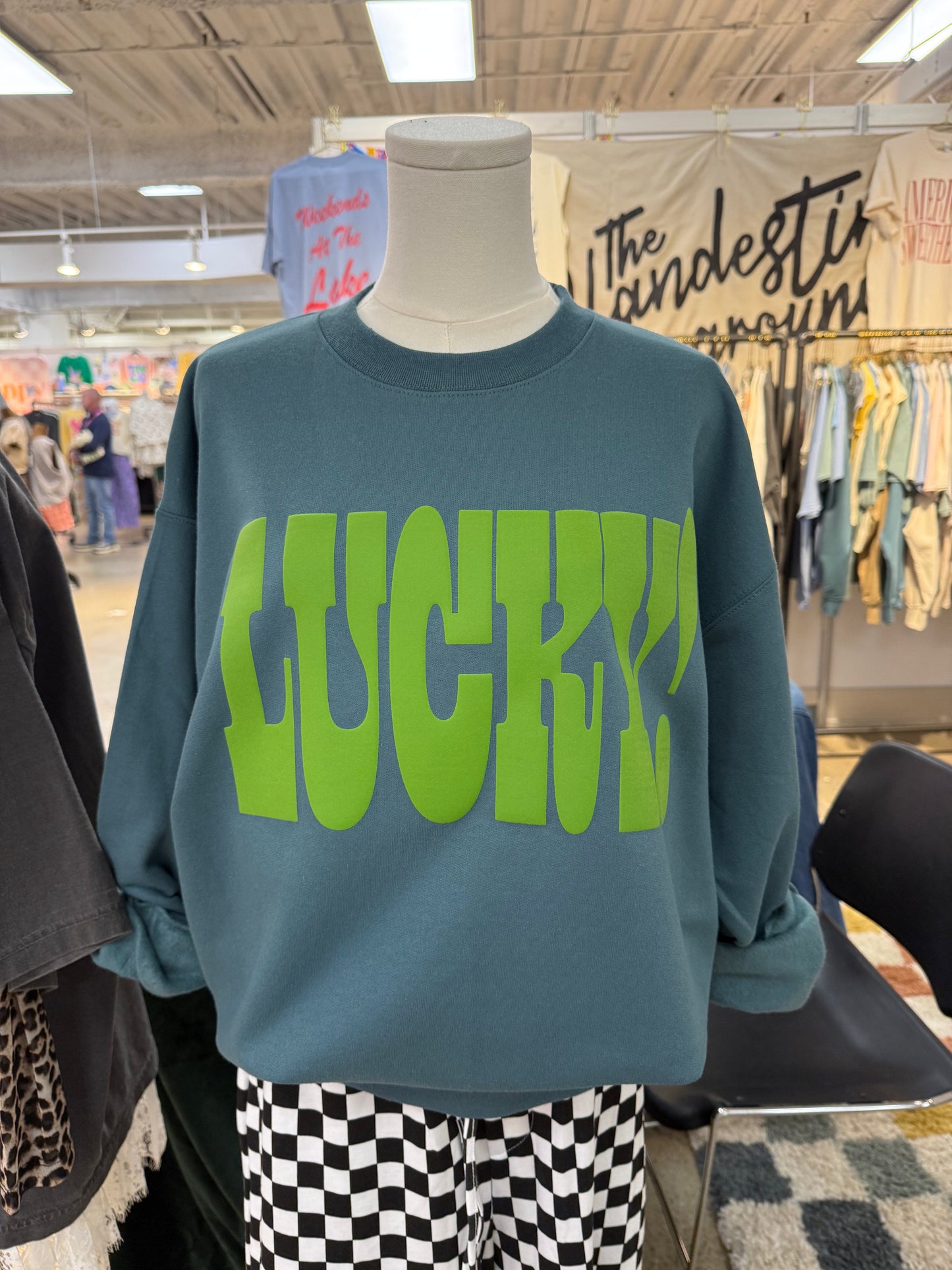Underground Original Design: LUCKY! PUFF Boxy Cotton Sweatshirt