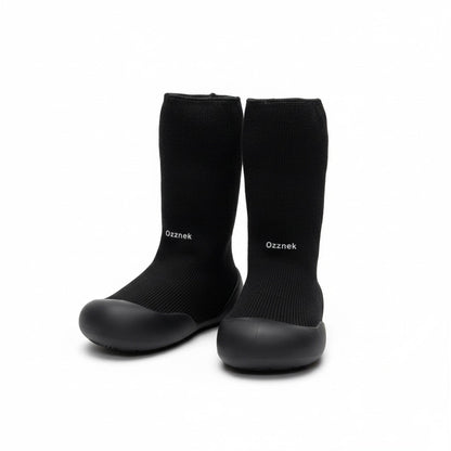 Toddler Sock Shoes with Rubber Soles | Fleece Winter Barefoot Shoes