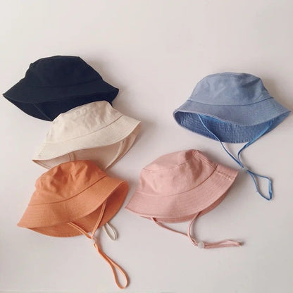 Kids Linen Sun Hat – Fisherman Bucket Hat for Toddlers with Adjustable Strap