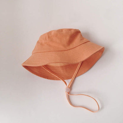 Kids Linen Sun Hat – Fisherman Bucket Hat for Toddlers with Adjustable Strap