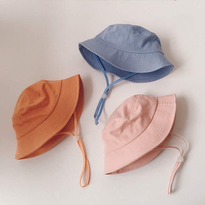 Kids Linen Sun Hat – Fisherman Bucket Hat for Toddlers with Adjustable Strap
