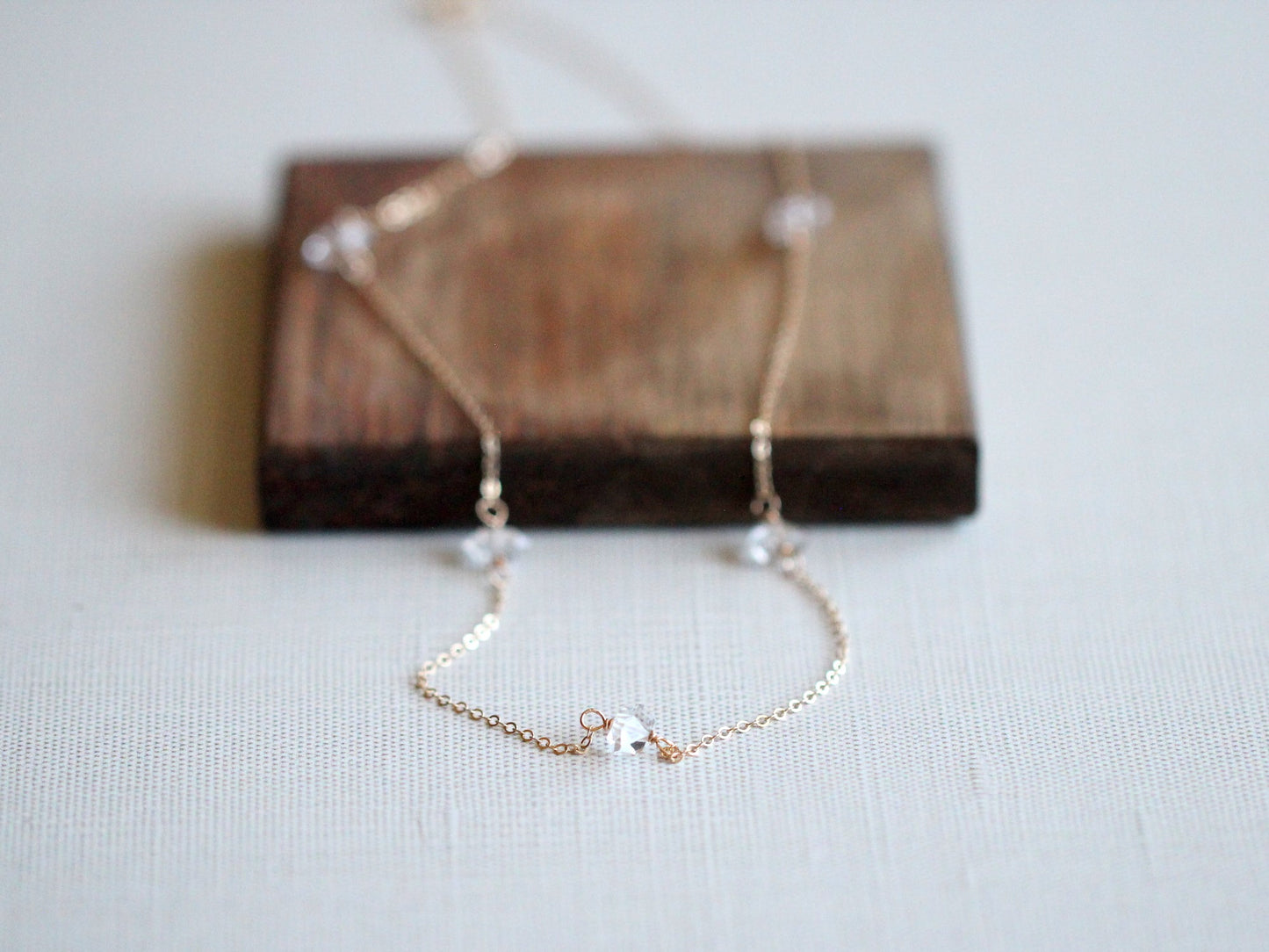 Herkimer Diamond Draped Necklace