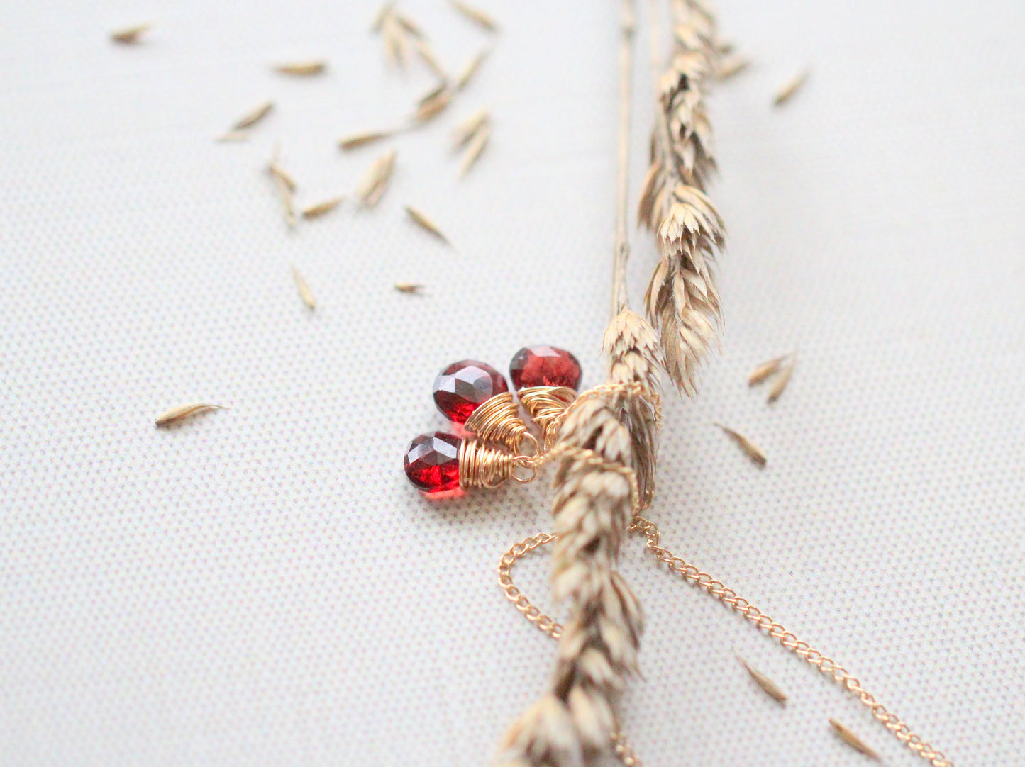 Garnet Trio Necklace