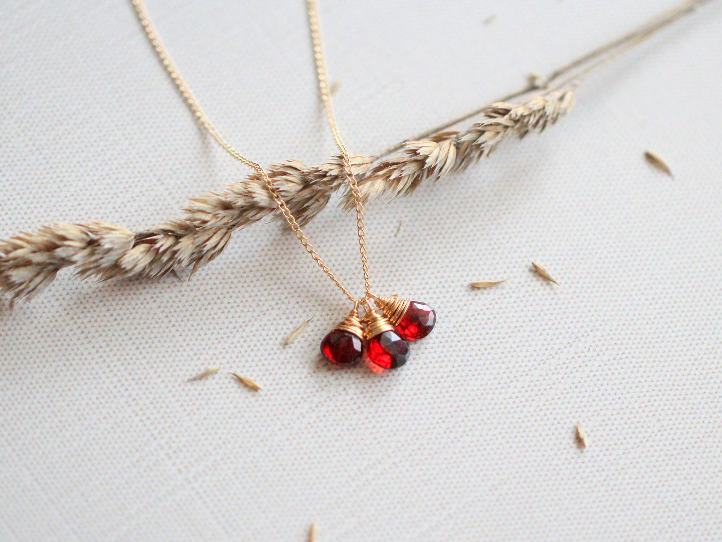 Garnet Trio Necklace