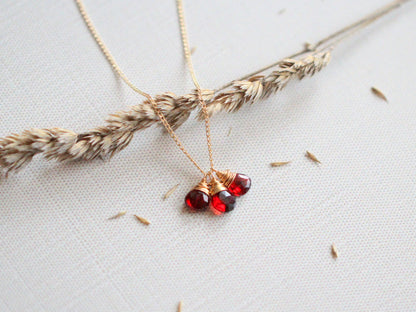 Garnet Trio Necklace