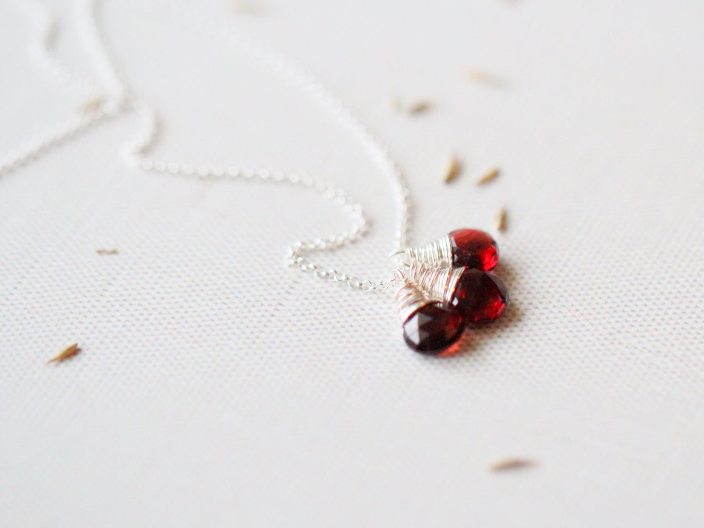 Garnet Trio Necklace