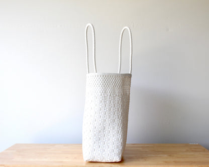 Authentic Mexican Handwoven White Tote Bag