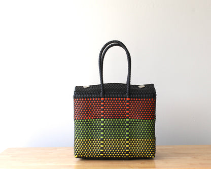 Candela Handwoven Handbag - Black & Colors