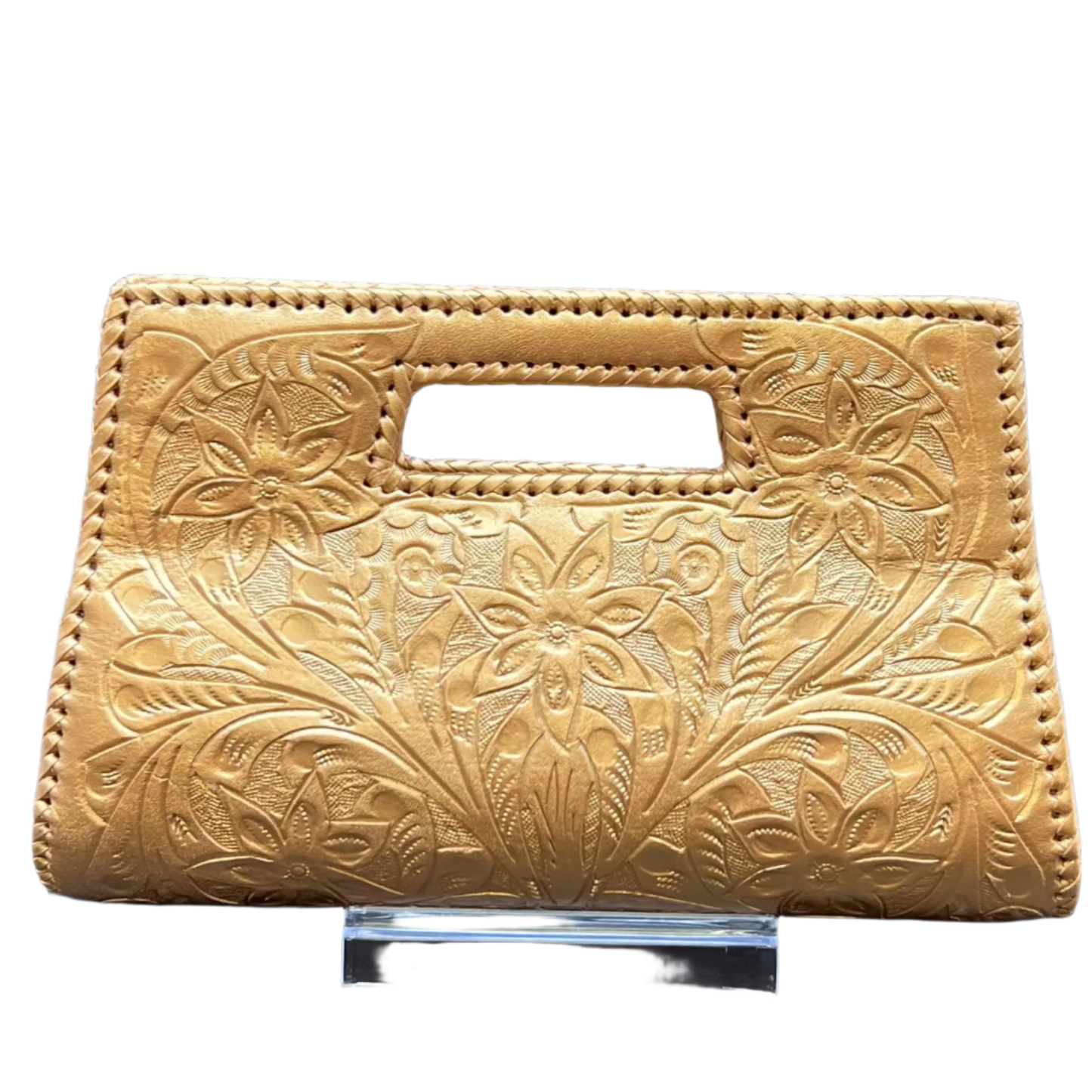 The Caroline| Hand-Tooled Leather Clutch & Crossbody
