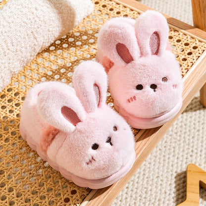 Kids’ Fuzzy Slippers | Bear & Bunny Animal House Shoes