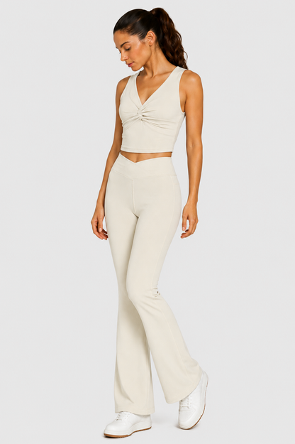 Cross Front Rib Crop Top Made in USA