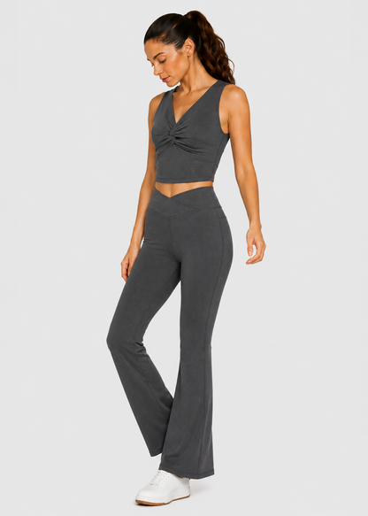 Cross Front Flare Leggings Made in USA