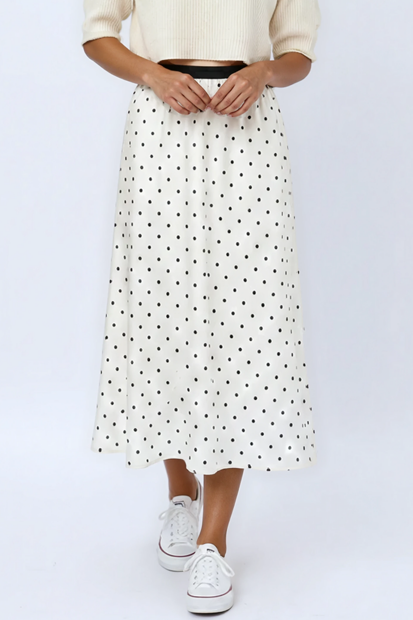 Vintage Polka Dot Midi Skirt
