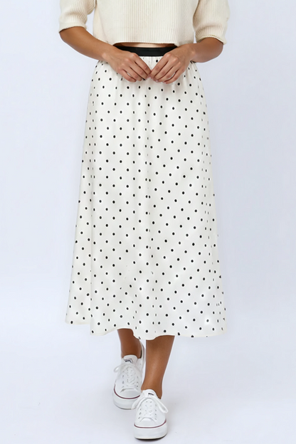 Vintage Polka Dot Midi Skirt