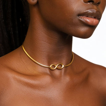 Infinite Cuff Brass Choker Necklace | Saya