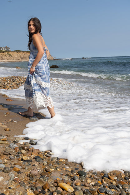 Irina Dress in Blue Sea Stripe