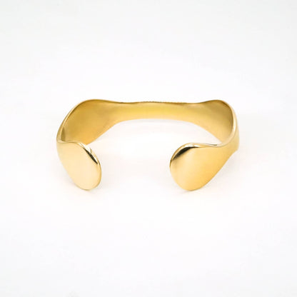 Irregular Wave Brass Cuff Bracelet | Mawimbi