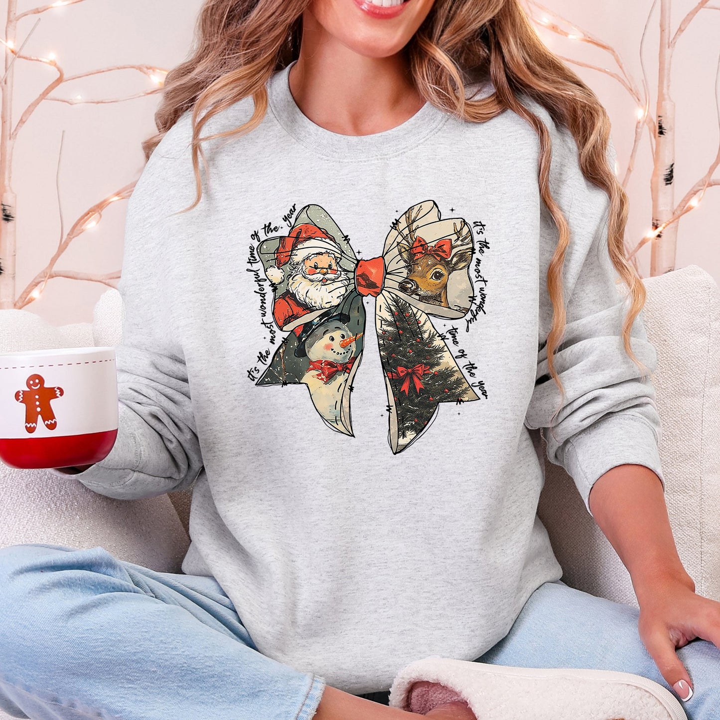 It's The Most Wonderful Time Of The Year Santa Snowman Reindeer Christmas Sweatshirt