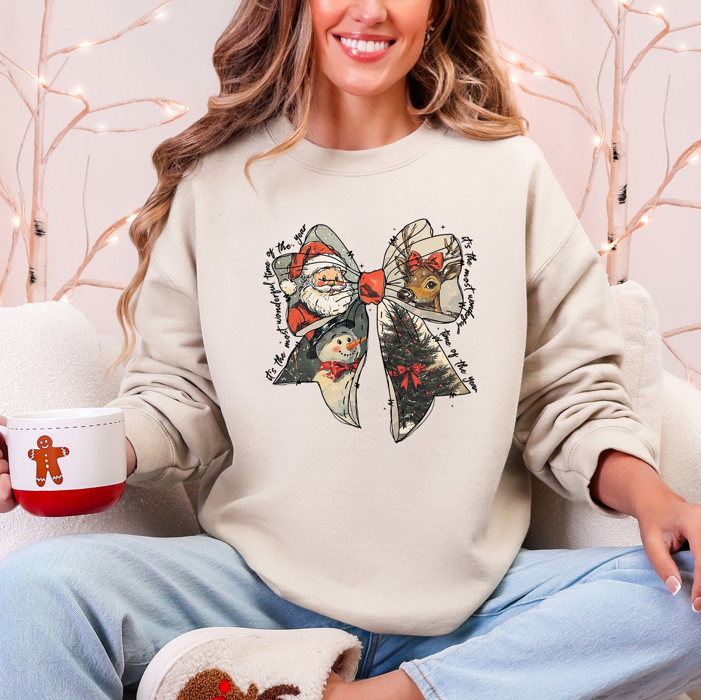 It's The Most Wonderful Time Of The Year Santa Snowman Reindeer Christmas Sweatshirt