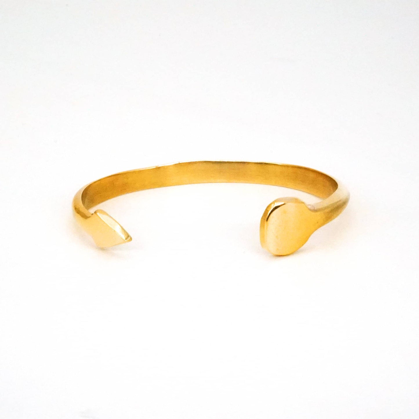 Teardrop End Brass Wide Cuff Bracelet | Johari
