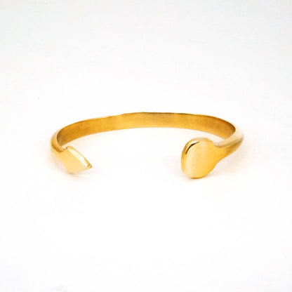 Teardrop End Brass Wide Cuff Bracelet | Johari