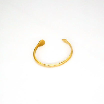 Teardrop End Brass Wide Cuff Bracelet | Johari