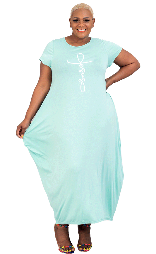 Kara Chic Dress 21045SC-Aqua