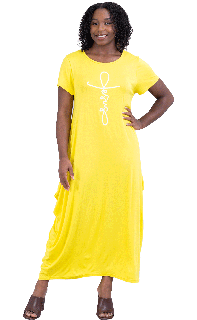 Kara Chic Dress 21045SC-Yellow