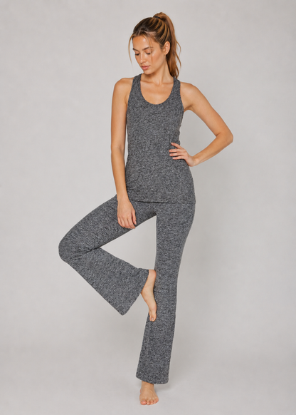 Light Heather Racer Tank Made in USA