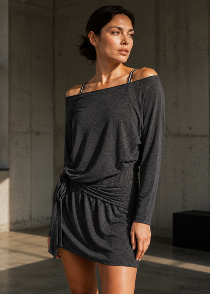 Light Heather Wrap Dress Made in USA