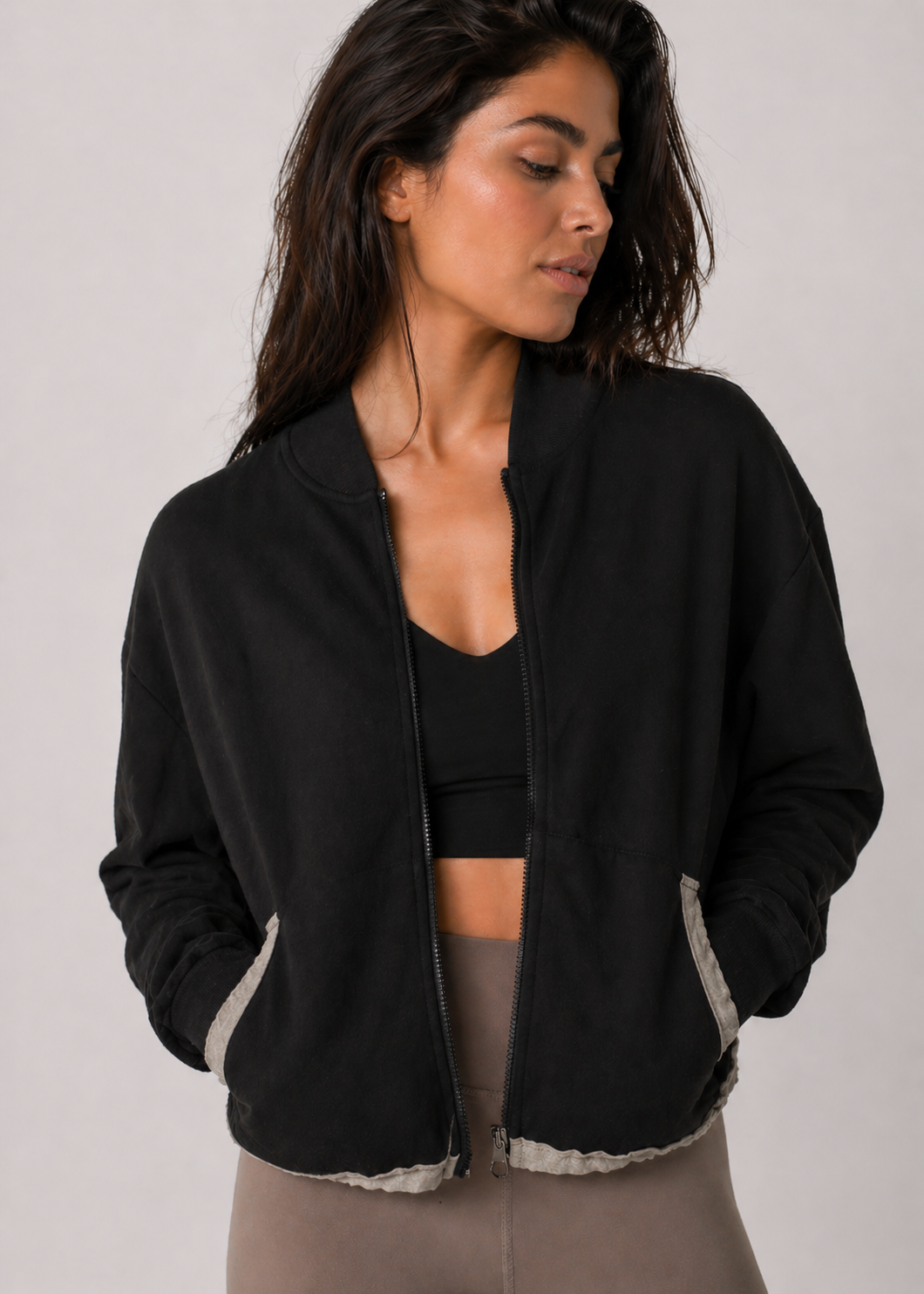 Lux Terry Crop Jacket Made in USA