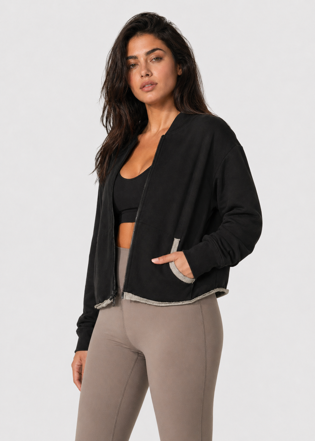 Lux Terry Crop Jacket Made in USA