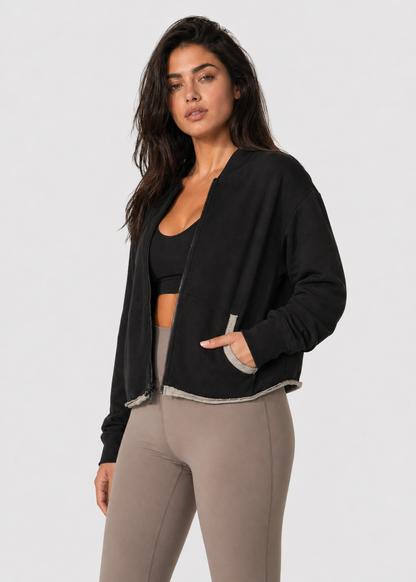 Lux Terry Crop Jacket Made in USA