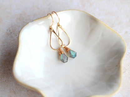 Prism Hoops - Labradorite